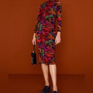 FARM RIO mushroom maxi jersey dress stretchy